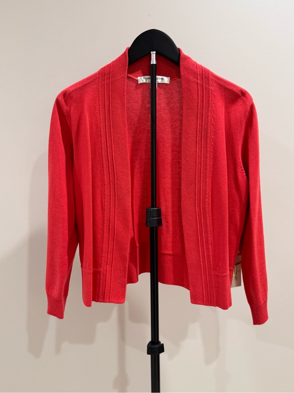 Evan Picone Orange Red Open Front Women's Cardigan Sweater